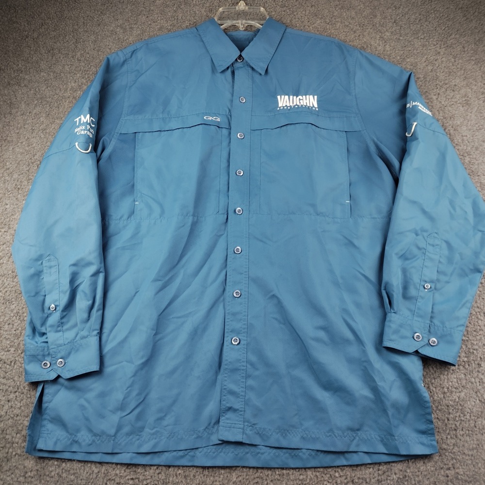 GameGuard Button Up Mens XL 1024 Blue Logo Embroider
